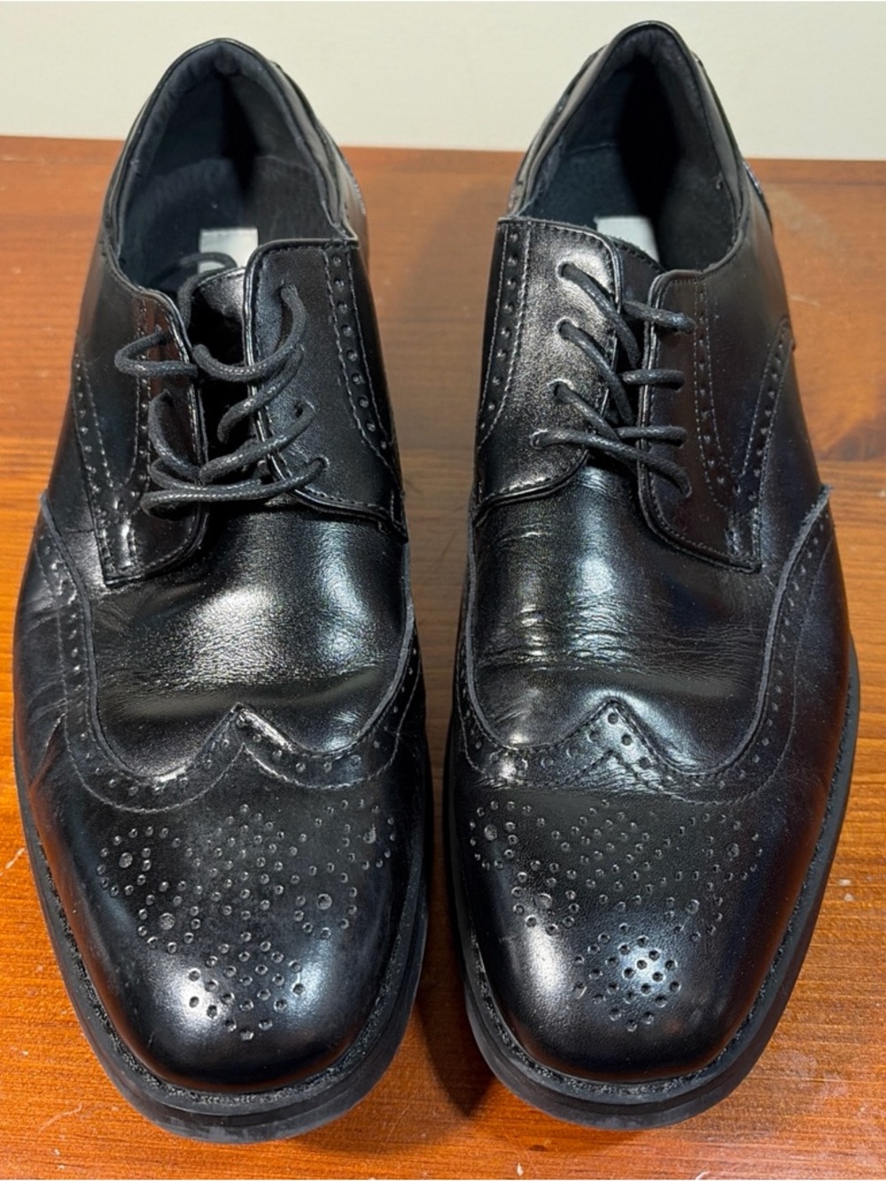 Joseph Aboud Classic Black Men’s Wingtip Dress Shoes 8.5 D